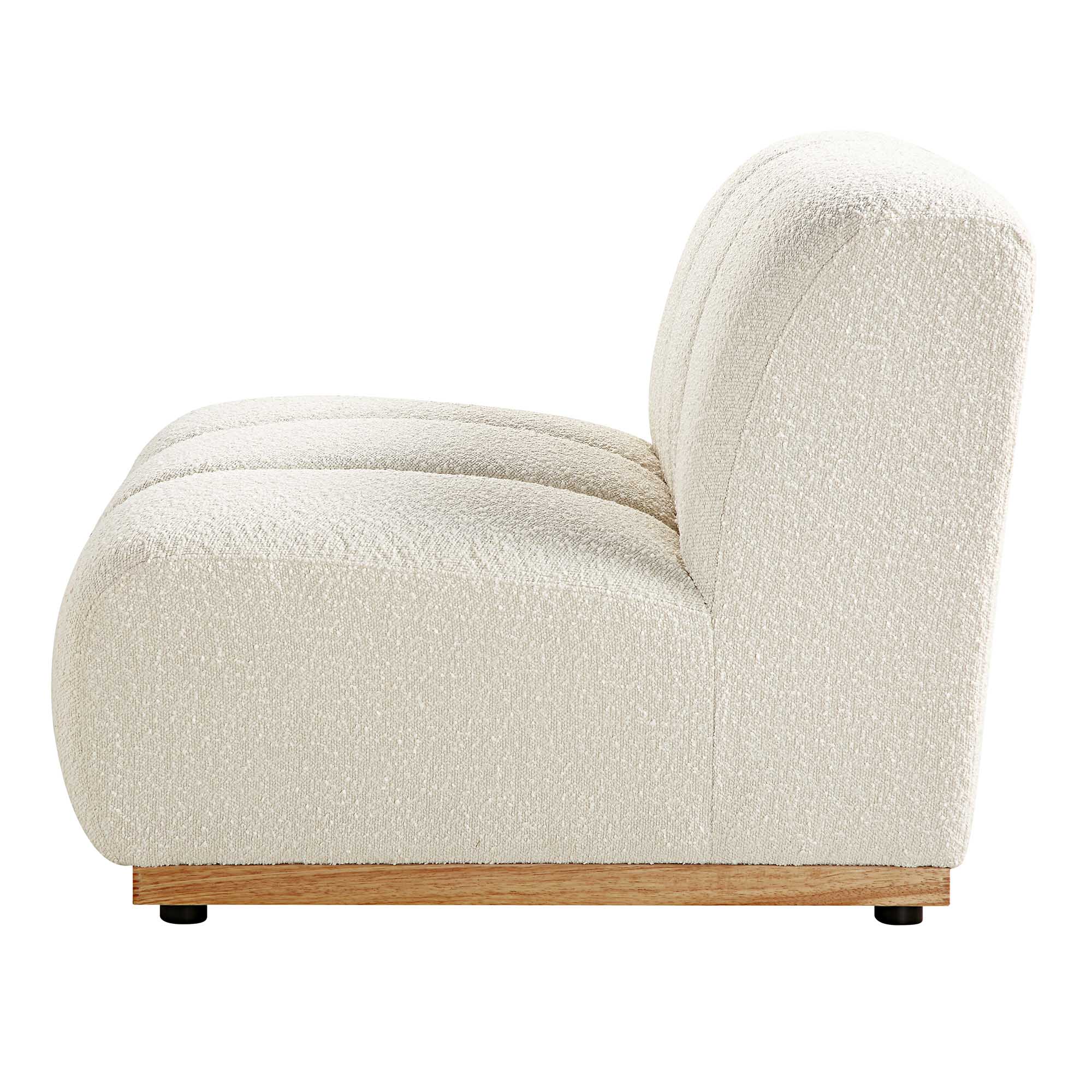 granvia ecru boucle sectional sofa, 1 seater armless sofa granvia ecru boucle sectional sofa, 1 seater armless sofa