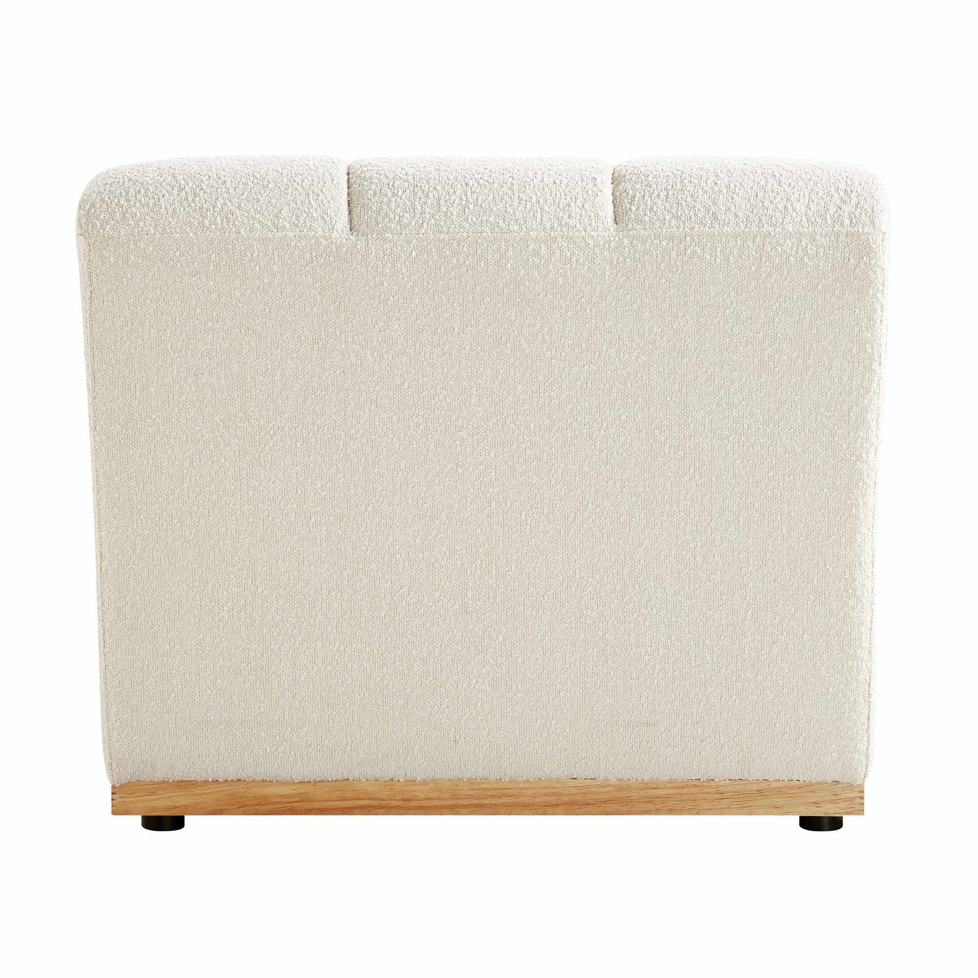 granvia ecru boucle sectional sofa, 1 seater armless sofa granvia ecru boucle sectional sofa, 1 seater armless sofa