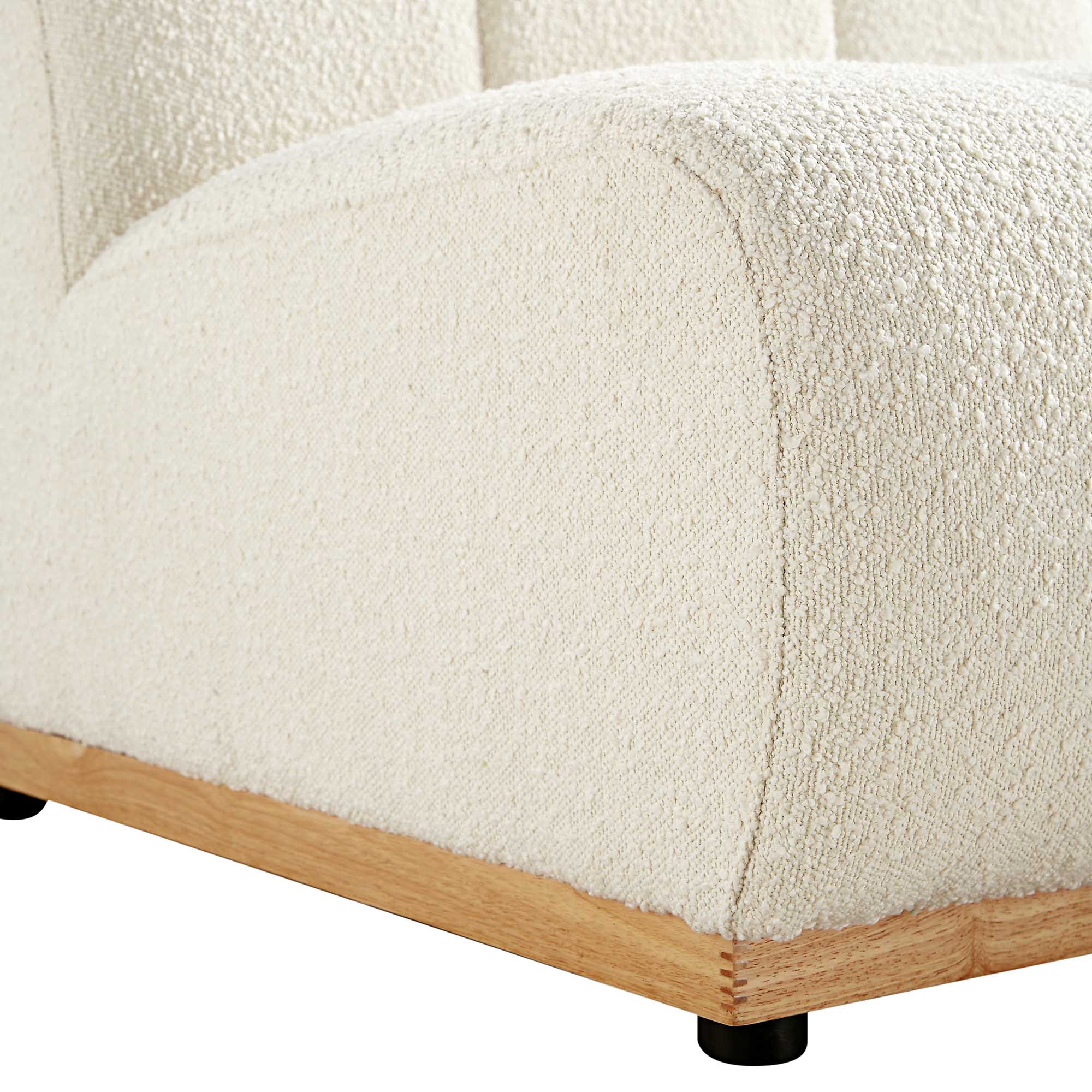 granvia ecru boucle sectional sofa, 1 seater armless sofa granvia ecru boucle sectional sofa, 1 seater armless sofa