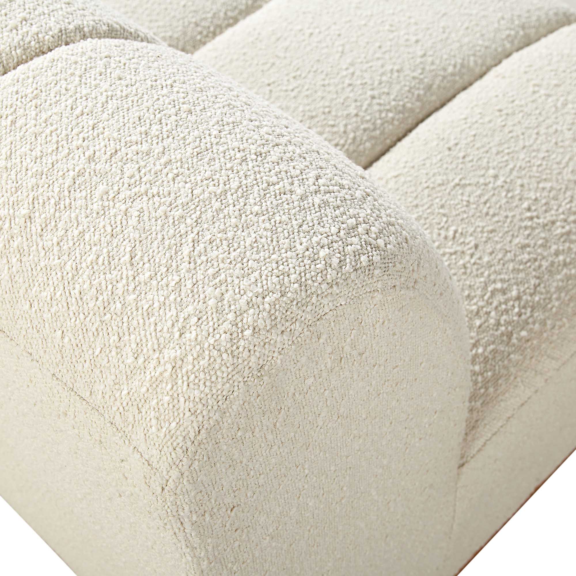 granvia ecru boucle sectional sofa, 1 seater armless sofa granvia ecru boucle sectional sofa, 1 seater armless sofa