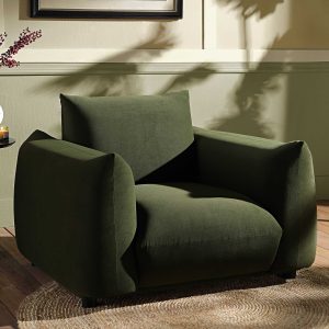 gianni armchair, moss green velvet