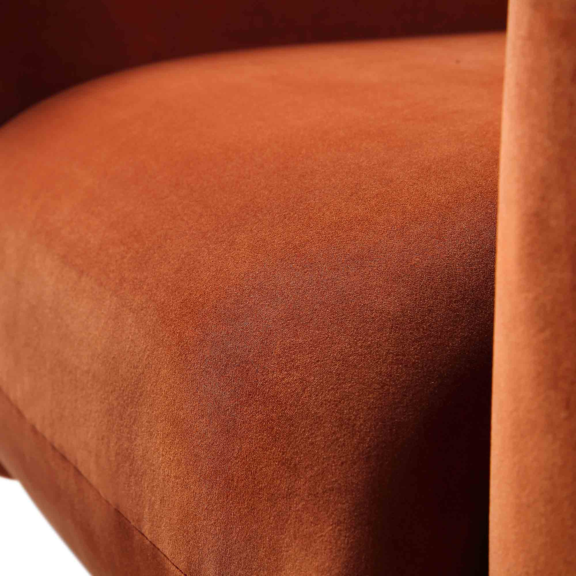 gianni armchair, rust velvet gianni armchair, rust velvet