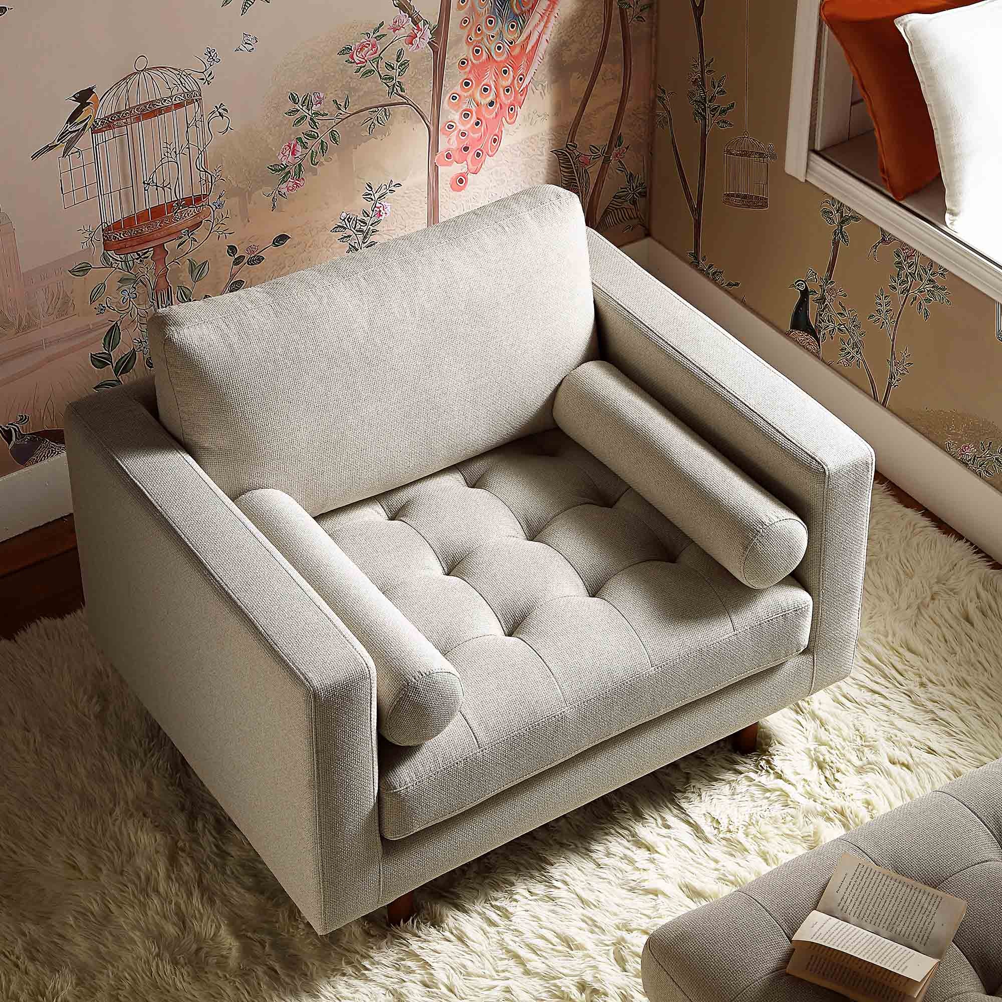 henrietta armchair, beige woven fabric henrietta armchair, beige woven fabric