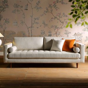 henrietta large 3 seater sofa, beige woven fabric