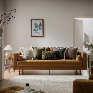 henrietta large 3 seater sofa, spiced honey chenille