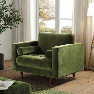henrietta armchair, moss green velvet