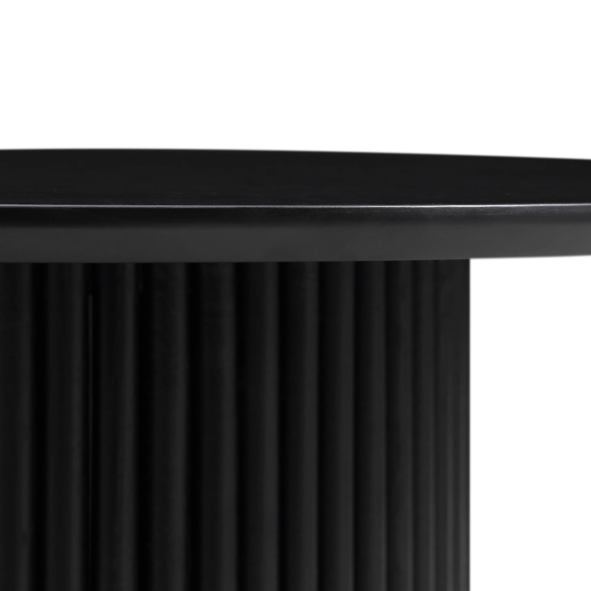 maru round oak pedestal coffee table, black maru round oak pedestal coffee table, black