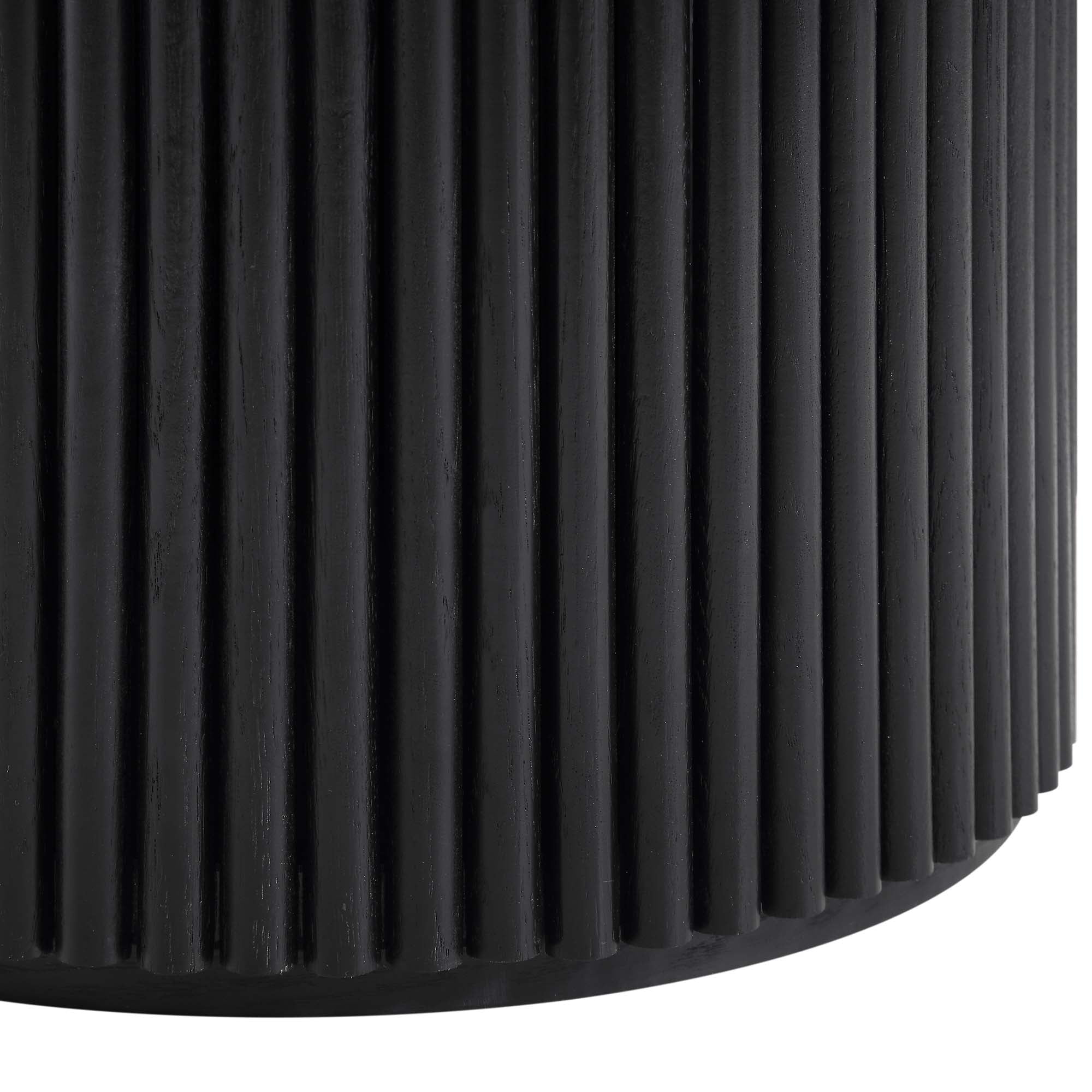 maru round oak pedestal coffee table, black maru round oak pedestal coffee table, black