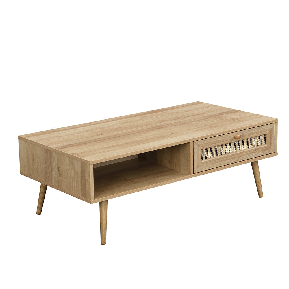 frances woven rattan wooden coffee table in natural frances woven rattan wooden coffee table in natural