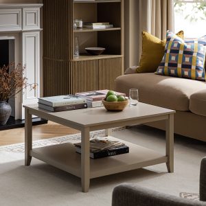 oakham 32" square coffee table, deep greige