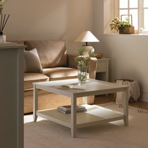 oakham 32" square coffee table, shaded white