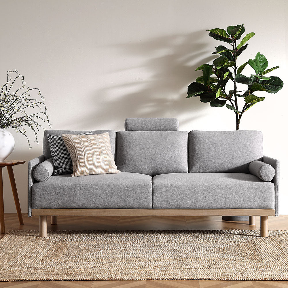 timber gray marl fabric sofa, 3 seater timber gray marl fabric sofa, 3 seater