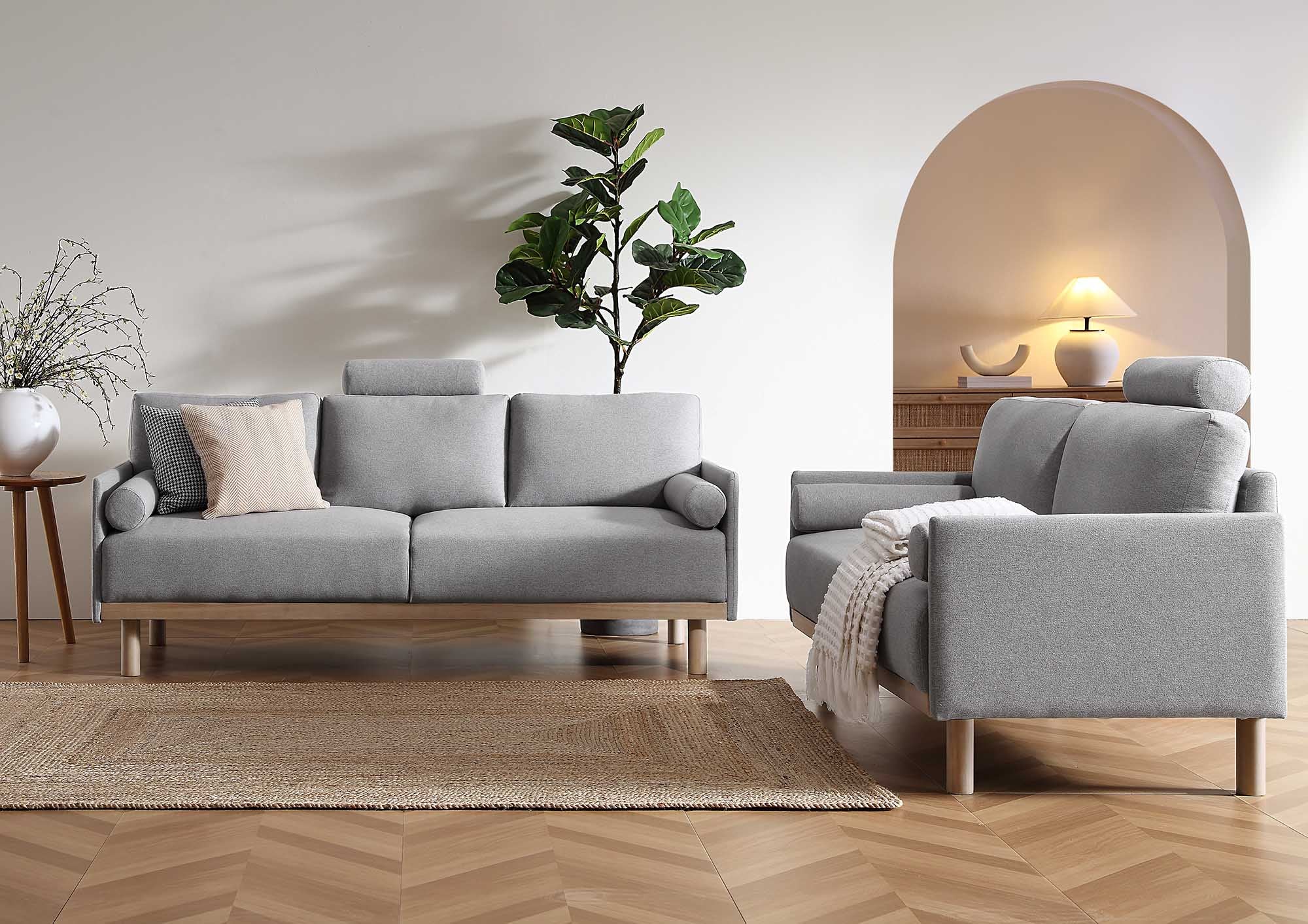 timber gray marl fabric sofa, 3 seater timber gray marl fabric sofa, 3 seater