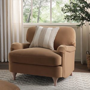 daphnis camel velvet sofa, 1 seater