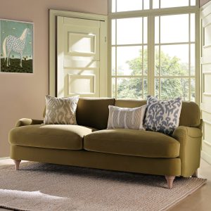 daphnis fudge velvet sofa, 3 seater