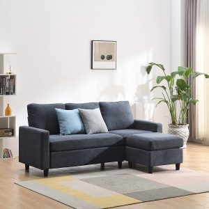 campbell 3 seater sofa with reversible chaise in dark gray