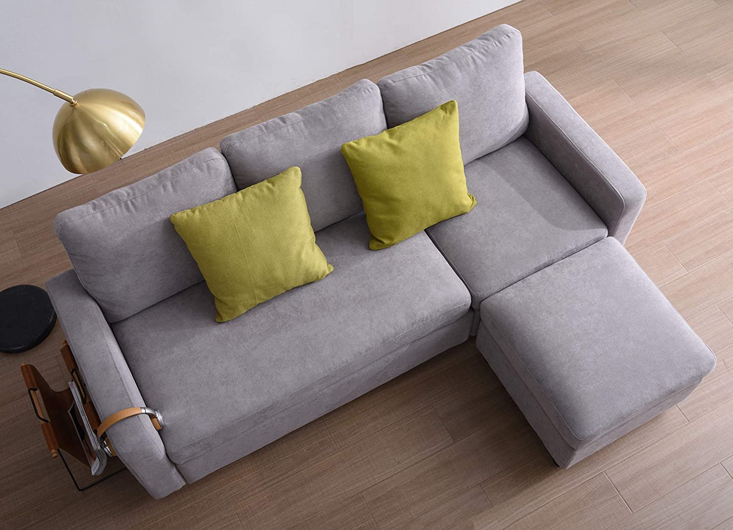 campbell 3 seater sofa with reversible chaise in light gray campbell 3 seater sofa with reversible chaise in light gray