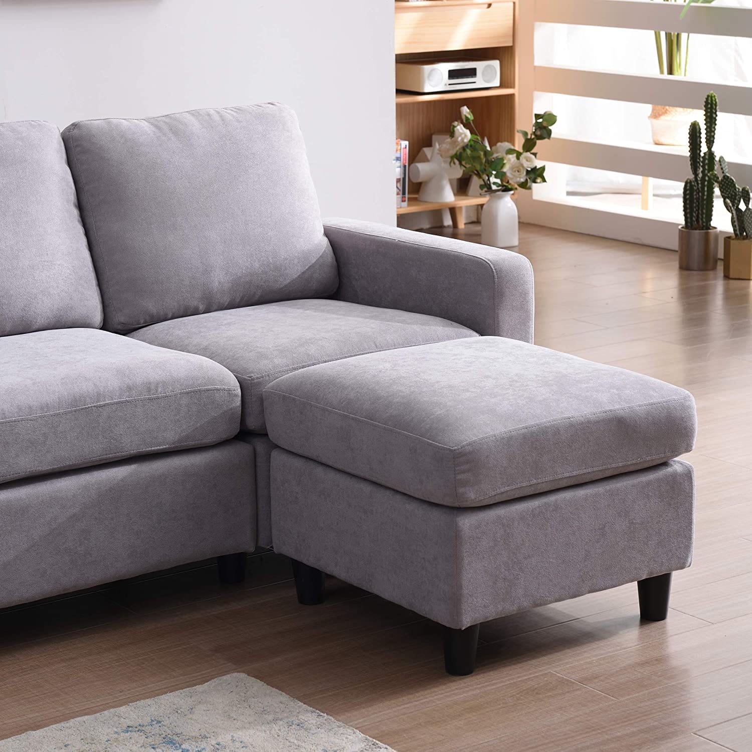 campbell 3 seater sofa with reversible chaise in light gray campbell 3 seater sofa with reversible chaise in light gray