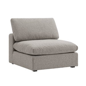 lutyens taupe boucle sectional sofa, armless seat