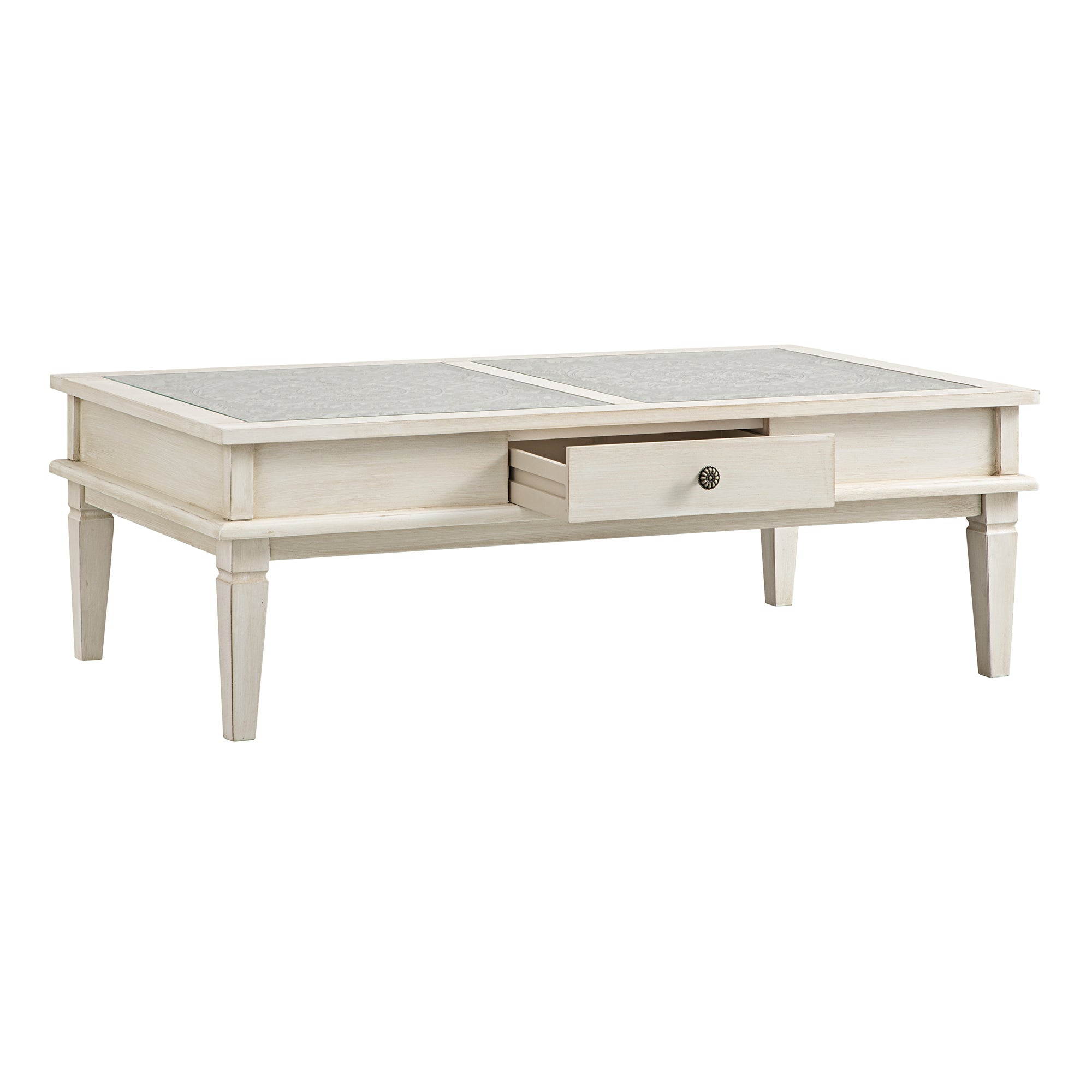 chantilly whitewashed coffee table with drawers chantilly whitewashed coffee table with drawers